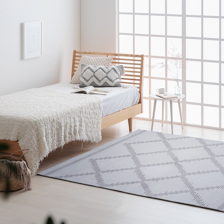 イケヒコ ラグ カーペット ベニワレン柄 シンプル 撥水 手洗い ボリュームラグ ホットカーペット対応 床暖房対応 アイボリー 約200×250cm 1274040143201【代引き不可】【北海道沖縄離島は配送不可】-お取り寄せ品-