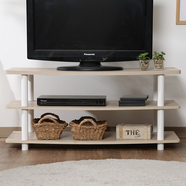 不二貿易 TVラック 90 ホワイトウォッシュ 5433-1 商品コード97530【代引・日時指定・キャンセル不可・北海道沖縄離島配送不可】 -お取リ寄せ-