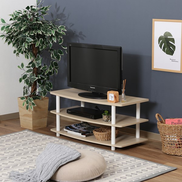不二貿易 TVラック 90 ホワイトウォッシュ 5433-1 商品コード97530【代引・日時指定・キャンセル不可・北海道沖縄離島配送不可】 -お取リ寄せ-