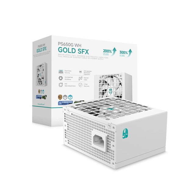 DeepCool PC�Ÿ� R-PS650G-FE0W-JGJP (PS650G WH) �ۥ磻�� ATX 3.1 + PCIe 5.1 �б� 650W��ǥ� Cybenetics Platinumǧ�� PPLP Gold ǧ�� �ڥ���󥻥��Բġ��̳�ƻ����Υ�������Բġ�