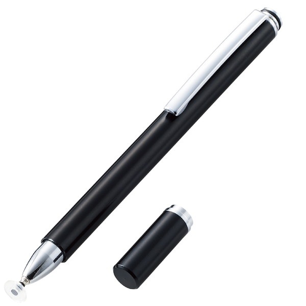 ELECOM エレコム P-TPD02ABBK タッチペン スタイラスペン 抗菌 ディスク クリップ付 ブラック【キャンセル不可・北海道沖縄離島配送不可】