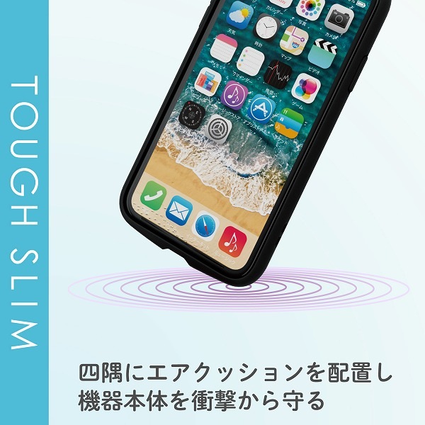 ELECOM ���쥳�� PM-A19CTSLFCBK iPhone 11 TOUGH SLIM LITE �̎ڎ��ю��׎� �̎ގ׎��� �ڥ���󥻥��Բġ��̳�ƻ����Υ�������Բġ�