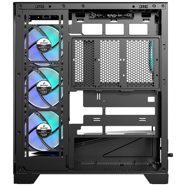 Okinos PCケース Aqua 9 ARGB ARGBファン5基標準搭載 裏配線マザーボード対応 脱着式ダストフィルター ATX/Micro-ATX/ITX対応 ピラーレス ミドルタワー 【キャンセル不可・北海道沖縄離島配送不可】