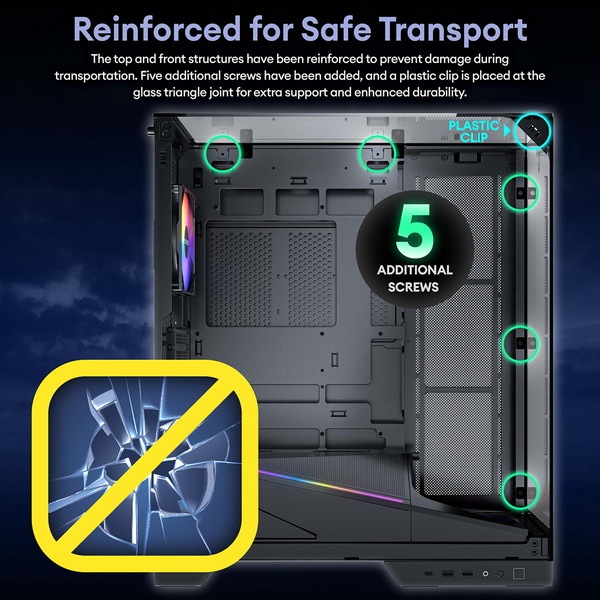 Okinos PCケース Aqua 93 3面ガラスパネル仕様 ARGBファン2基標準搭載 裏配線マザーボード対応 ATX/Micro-ATX/ITX対応 ピラーレス ミドルタワー 【キャンセル不可・北海道沖縄離島配送不可】