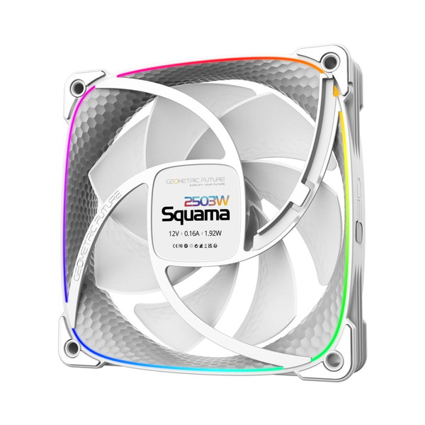 GEOMETRIC FUTURE 120mm ARGB ケースファン Squama 2503W GF-SQ-2503W-3P トリプルパック ホワイト 白【キャンセル不可・北海道沖縄離島配送不可】