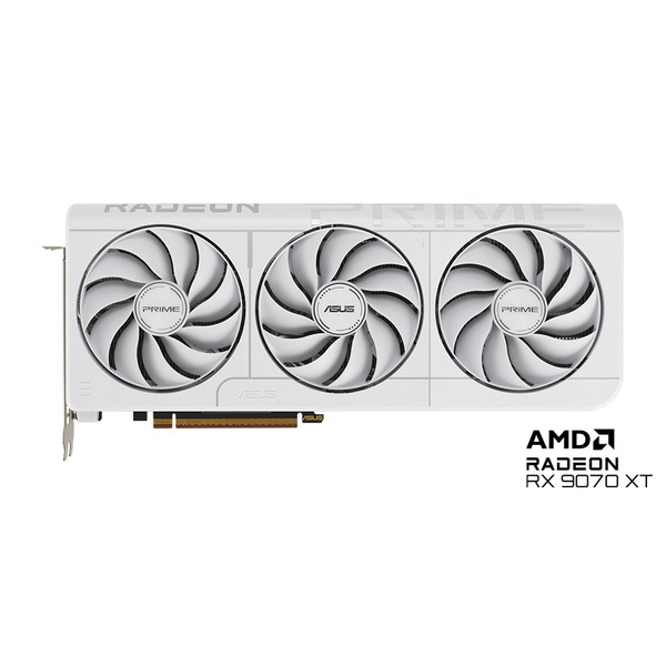 ASUS PRIME-RX9070XT-O16G-WHITE グラフィックボード AMD Radeon RX 9070 XT バスインターフェイス:PCI Express 5.0 メモリ:GDDR6/16GB 2.5スロット設計 ホワイト【キャンセル不可・北海道沖縄離島配送不可】
