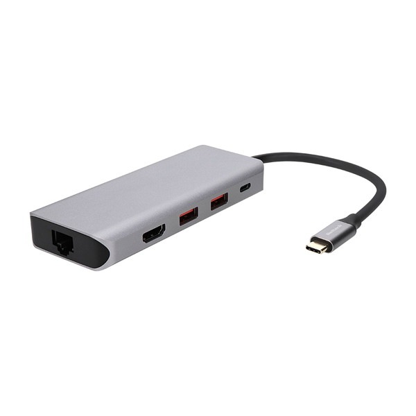 OWLTECH 5 in 1 USB Type-C マルチポートアダプタ OWL-DSU31A2HLC-SV USB 10Gbps、HDMI/LAN/Type-A×2/PD対応Type-C オウルテック 【キャンセル不可・北海道沖縄離島配送不可】 -お取り寄せ-