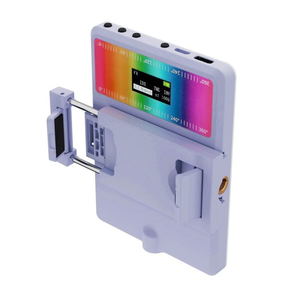 AREA Soar 美顔ライトCLIP パープル MS-SLIGHT2-PU ライトエフェクト機能搭載 RGB調整可能 充電式LEDライト クリップ2種付属 エアリア 【キャンセル不可・北海道沖縄離島配送不可】 -お取り寄せ-