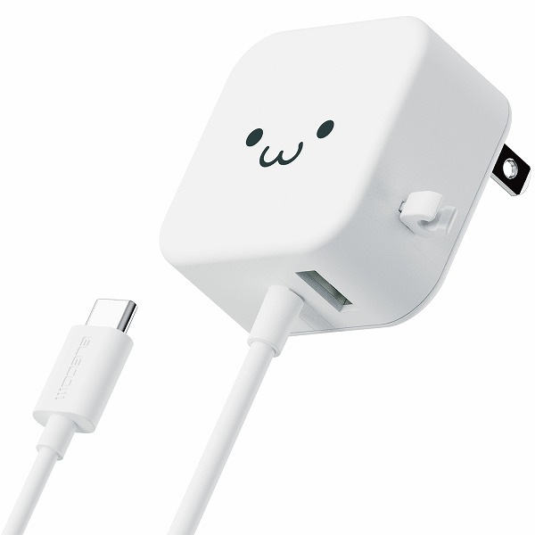 ELECOM ���쥳�� MPA-ACC22WF AC���Ŵ� ���ώΎ����̎ގڎ����� 2.4A���� Type-C USB-C �����̎ގٰ��η� 1.5m USB-A�Ҏ�1�Ύߎ��� ���ޤ���������� �Ύ܎��Ď̎����� �ڥ���󥻥��Բġ��̳�ƻ����Υ�������Բġ�