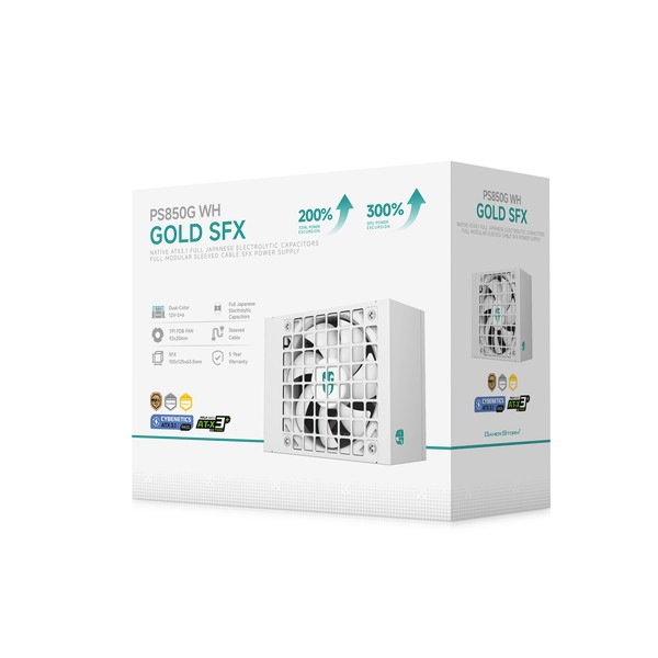 DeepCool PC�Ÿ� R-PS850G-FE0W-JGJP (PS850G WH) �ۥ磻�� ATX 3.1 + PCIe 5.1 �б� 850W��ǥ� Cybenetics Platinumǧ�� PPLP Gold ǧ�� �ڥ���󥻥��Բġ��̳�ƻ����Υ�������Բġ�