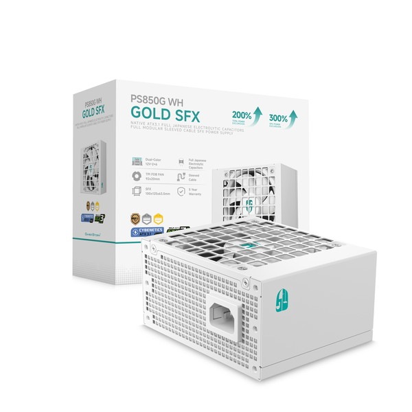 DeepCool PC�Ÿ� R-PS850G-FE0W-JGJP (PS850G WH) �ۥ磻�� ATX 3.1 + PCIe 5.1 �б� 850W��ǥ� Cybenetics Platinumǧ�� PPLP Gold ǧ�� �ڥ���󥻥��Բġ��̳�ƻ����Υ�������Բġ�