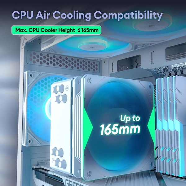 Okinos PCケース Mirage 4 ARGB White ARGBファン3基標準搭載 脱着式ダストフィルター Micro-ATX/ITX対応 裏配線スペース搭載 ピラーレス ホワイト 【キャンセル不可・北海道沖縄離島配送不可】