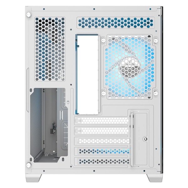 Okinos PCケース Mirage 4 ARGB White ARGBファン3基標準搭載 脱着式ダストフィルター Micro-ATX/ITX対応 裏配線スペース搭載 ピラーレス ホワイト 【キャンセル不可・北海道沖縄離島配送不可】