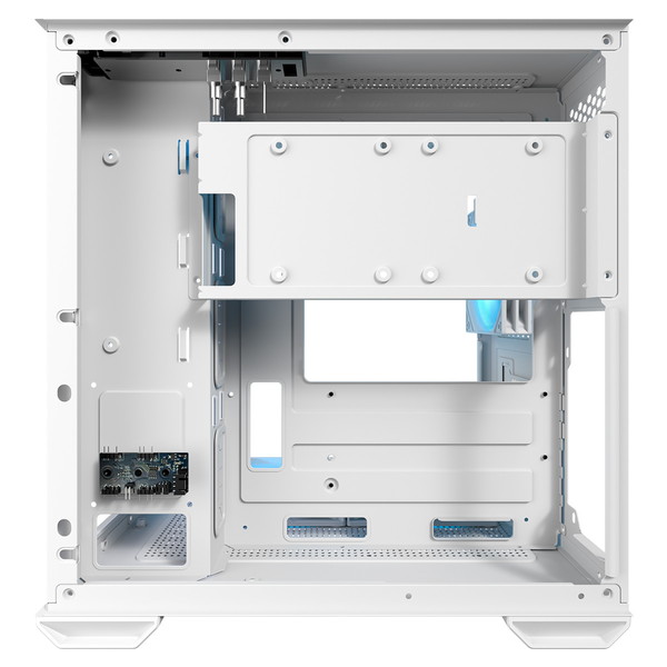 Okinos PCケース Mirage 4 ARGB White ARGBファン3基標準搭載 脱着式ダストフィルター Micro-ATX/ITX対応 裏配線スペース搭載 ピラーレス ホワイト 【キャンセル不可・北海道沖縄離島配送不可】