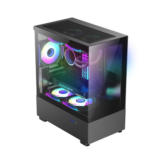 恵安 KEIAN PCケース 強化ガラス KX-M03-BK MicroATX対応【キャンセル不可・北海道沖縄離島配送不可】 -お取り寄せ-