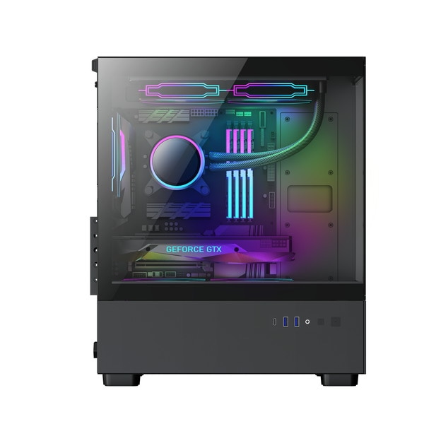 4534782982477 恵安 KEIAN PCケース 強化ガラス KX-M03-BK