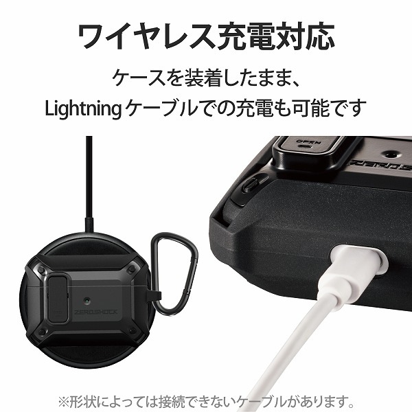 ELECOM 쥳 AVA-AP2ZEROLBK AirPods Proб ZEROSHOCK Lock ̎ގ׎ ڥ󥻥Բġ̳ƻΥԲġ
