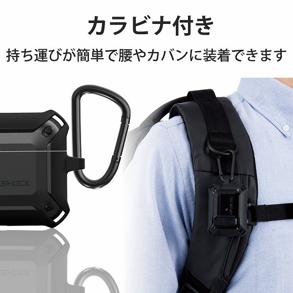 ELECOM 쥳 AVA-AP2ZEROLBK AirPods Proб ZEROSHOCK Lock ̎ގ׎ ڥ󥻥Բġ̳ƻΥԲġ