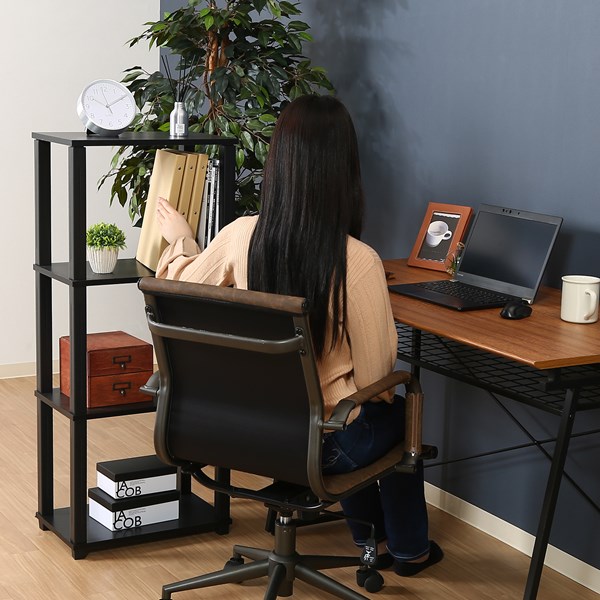 不二貿易 フィット 4段ラック BR×BK 9014 商品コード99775【代引・日時指定・キャンセル不可・北海道沖縄離島配送不可】 -お取リ寄せ-