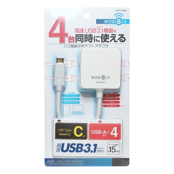 �ߥ襷 TYPE-C�� 4�Ύߎ���USB3.1 Gen1�Ύ��Ď����ގ̎ߎ��� SAD-HH03/WH ������