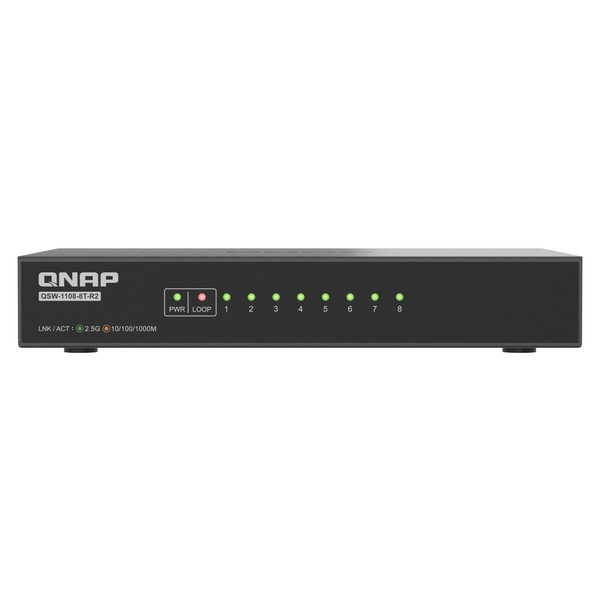 QNAP �ޥ�����������å� QSW-1108-8T-R2 8 x 2.5GbE �����å� �����å��󥰥ե��֥�å���40 Gbps �ڤ����󤻾��ʤǤ�/Ǽ�������б���