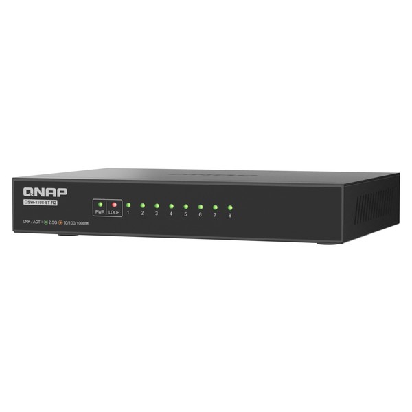 QNAP �ޥ�����������å� QSW-1108-8T-R2 8 x 2.5GbE �����å� �����å��󥰥ե��֥�å���40 Gbps �ڤ����󤻾��ʤǤ�/Ǽ�������б���