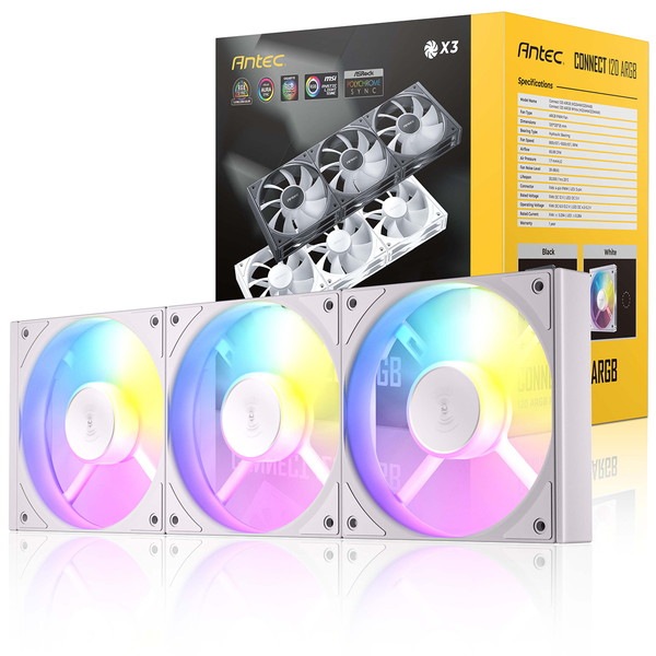 Antec �������ե��� C120 ARGB White_3PK 120mm ���ž 3�ĥ��å� �ۥ磻�� �ڥ���󥻥��Բġ��̳�ƻ����Υ�������Բġ�
