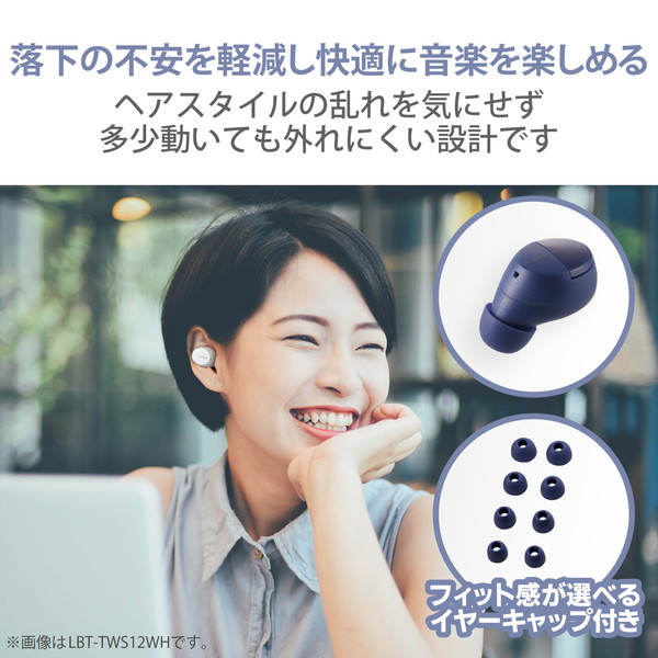 ELECOM ���쥳�� LBT-TWS12BU �磻��쥹����ۥ� Bluetooth ̵�� AAC�б� Type��C���� ���ʥ뷿 ��ư�ڥ���� �֥롼�ڥ���󥻥��Բġ��̳�ƻ����Υ�������Բġ�