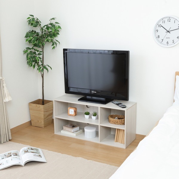 不二貿易 TVラック89 ホワイトウォッシュ 商品コード 43872 【代引・日時指定・キャンセル不可・北海道沖縄離島配送不可】 -お取リ寄せ-