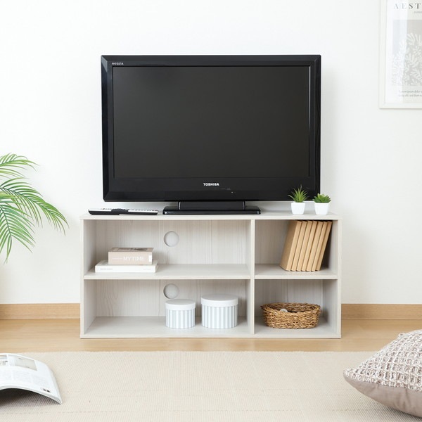 不二貿易 TVラック89 ホワイトウォッシュ 商品コード 43872 【代引・日時指定・キャンセル不可・北海道沖縄離島配送不可】 -お取リ寄せ-