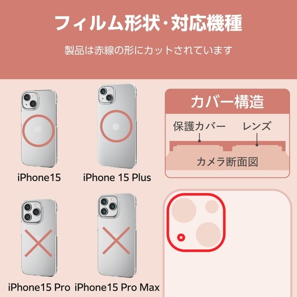 ELECOM エレコム PM-A23AFLLP1BU iPhone 15 iPhone 15 Plus カメラレンズカバー ガラス &Me パレットカラー ブルー【キャンセル不可・北海道沖縄離島配送不可】