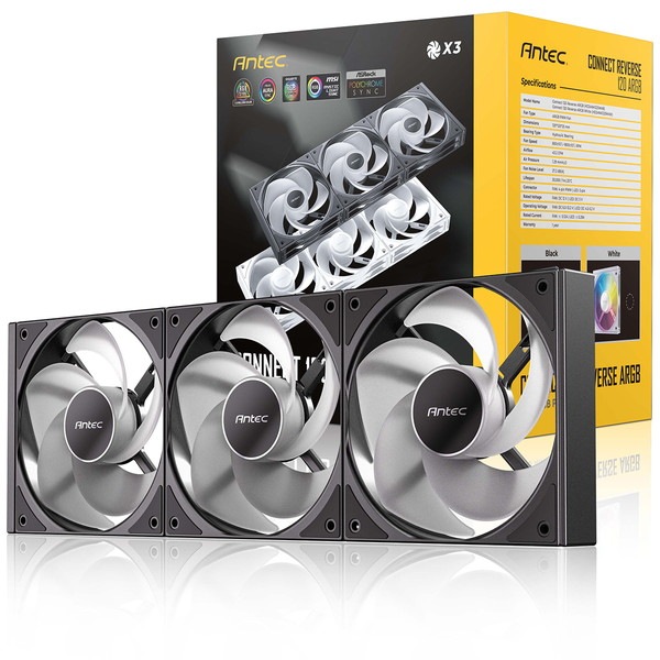 Antec �������ե��� C120R ARGB_3PK 120mm �ղ�ž 3�ĥ��å� �֥�å� �ڥ���󥻥��Բġ��̳�ƻ����Υ�������Բġ�