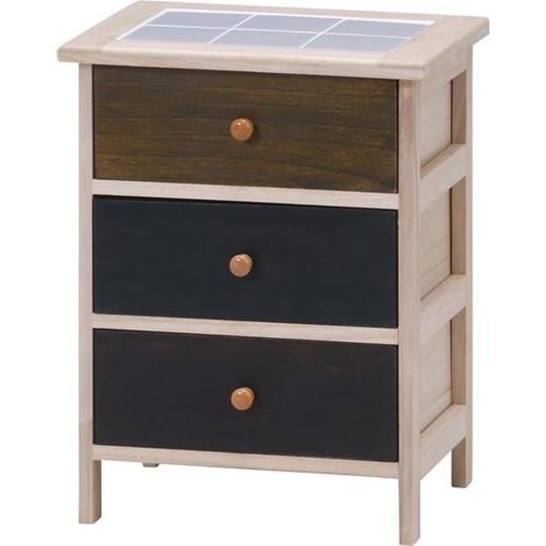 不二貿易 桐製 マルチカラフル3段ボックス シンクエ 2 COLOR HF05-002 商品コード39623【代引・日時指定・キャンセル不可・北海道沖縄離島配送不可】 -お取リ寄せ-