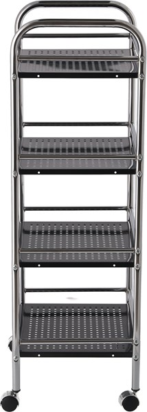 不二貿易 マルチワゴン4段 BK/CR 1664K(J164Q4K) 商品コード93398【代引・日時指定・キャンセル不可・北海道沖縄離島配送不可】 -お取リ寄せ-