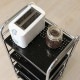 不二貿易 マルチワゴン4段 BK/CR 1664K(J164Q4K) 商品コード93398【代引・日時指定・キャンセル不可・北海道沖縄離島配送不可】 -お取リ寄せ-
