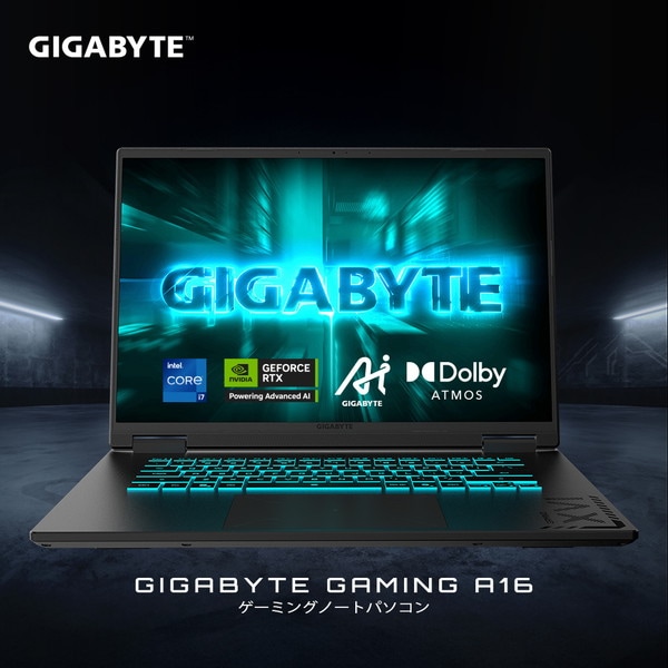 GIGABYTE ゲーミングノートパソコン GAMING A16 CTHI3JP893SH 16インチ Intel Core i7-13620H GeForce RTX 5050 Laptop メモリ:16GB SSD:512Gb Windows 11 Home 日本語キーボード ギガバイトノートPC