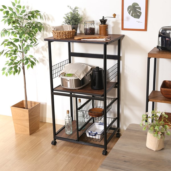 不二貿易 レンジワゴン FBC-9812 BK/BR FBC-9812 BK/BR 商品コード14638【代引・日時指定・キャンセル不可・北海道沖縄離島配送不可】 -お取リ寄せ-