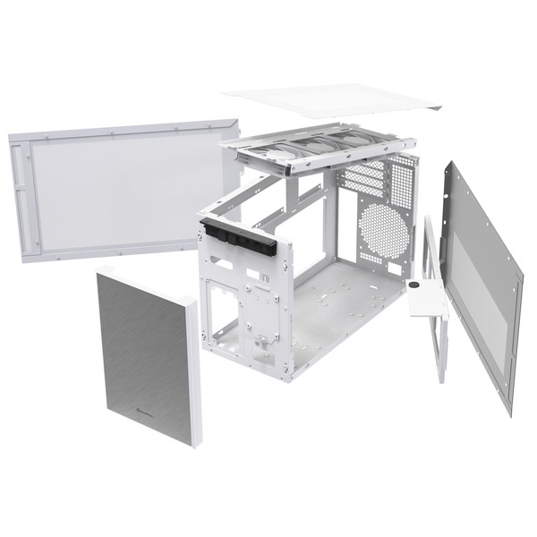 Silverstone PCケース SST-SG17W Micro-ATX ホワイト SUGO 17 独特なコンポーネント収納の高品質キューブ型ケース【代引・日時指定・キャンセル不可・北海道沖縄離島配送不可】