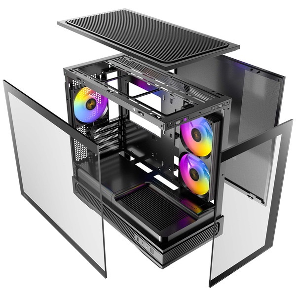 Antec PC������ Constellation C2M �֥�å� C2M ARGB �ԥ顼�쥹�� Micro ATX������ 2�̥ԥ顼�쥹�������饹 RTX50�б� ��ѷ� �ߥ˥�� 120mm�ե������6�� ����360mm�饸�������б� CPU�����顼����165mm�б��ڥ���󥻥��Բġ��̳�ƻ����Υ�������Բġ�