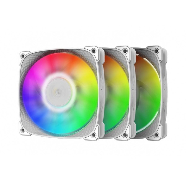 GEOMETRIC FUTURE 120mm ARGB ケースファン Squama 2505W GF-SQ-2505W-3P トリプルパック ホワイト 白【キャンセル不可・北海道沖縄離島配送不可】