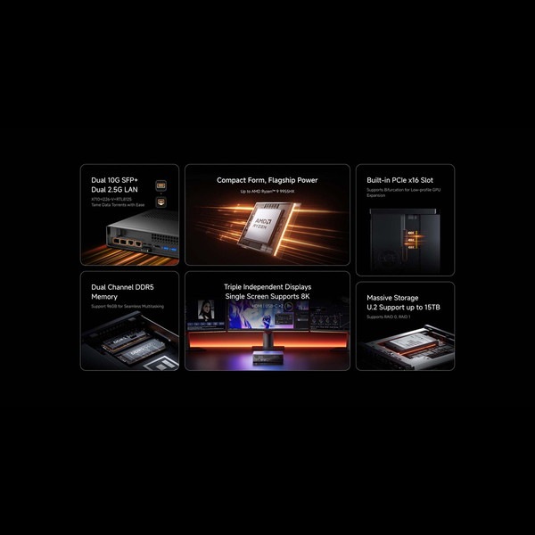 MINISFORUM ߥ˥ơ MS-A2 CPU:Ryzen 9 9955HX եå:Radeon 610M OS:Windows 11 Pro :64GB SSD:1TB M.2 Gen4 3̽б MS-A2-64/1T-W11Pro(9955HX)