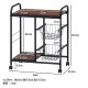 不二貿易 キッチンワゴン FBC-02-1 BK/BR FBC-02-1 BK/BR 商品コード14639【代引・日時指定・キャンセル不可・北海道沖縄離島配送不可】 -お取リ寄せ-