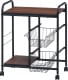 不二貿易 キッチンワゴン FBC-02-1 BK/BR FBC-02-1 BK/BR 商品コード14639【代引・日時指定・キャンセル不可・北海道沖縄離島配送不可】 -お取リ寄せ-
