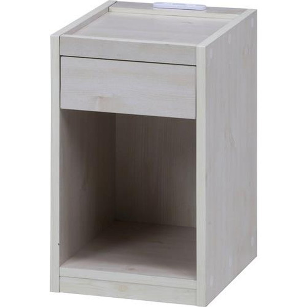 不二貿易 ベッドサイドテーブル WH(コンセント付キ) 2017-1108-02 商品コード99324【代引・日時指定・キャンセル不可・北海道沖縄離島配送不可】 -お取リ寄せ-