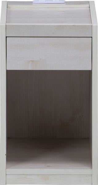 不二貿易 ベッドサイドテーブル WH(コンセント付キ) 2017-1108-02 商品コード99324【代引・日時指定・キャンセル不可・北海道沖縄離島配送不可】 -お取リ寄せ-