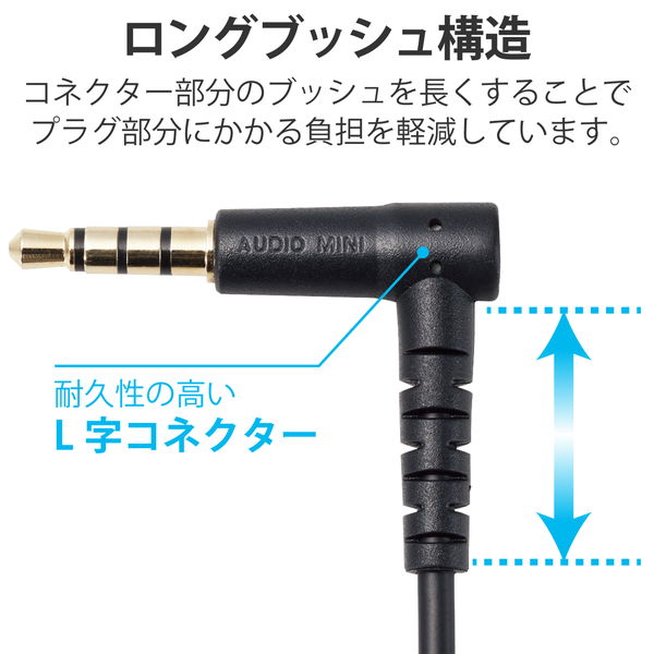 ELECOM エレコム AV-354P10BK イヤホン ヘッドホン 延長コード マイク対応 3.5mmステレオミニプラグ 1m ブラック【キャンセル不可・北海道沖縄離島配送不可】