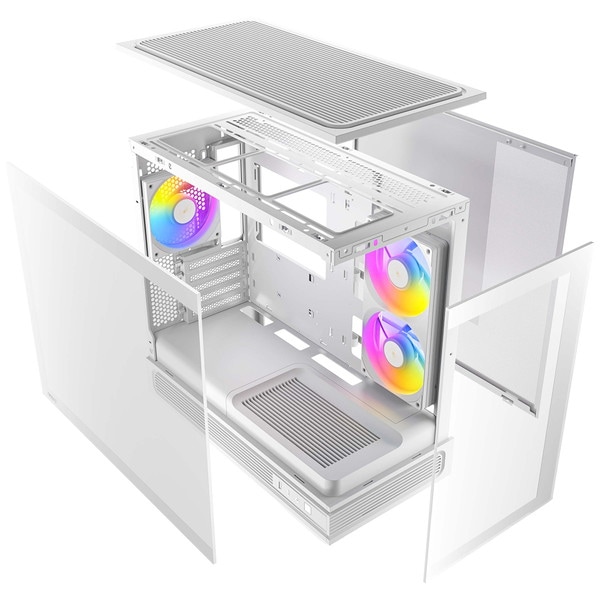 Antec PCケース Constellation C2M ホワイト C2M ARGB White ピラーレス式 Micro ATXケース 2面ピラーレス強化ガラス RTX50対応 冷却型 ミニタワー 120mmファン最大6基 最大360mmラジエータ対応 CPUクーラー全高165mm対応【キャンセル不可・北海道沖縄離島配送不可】