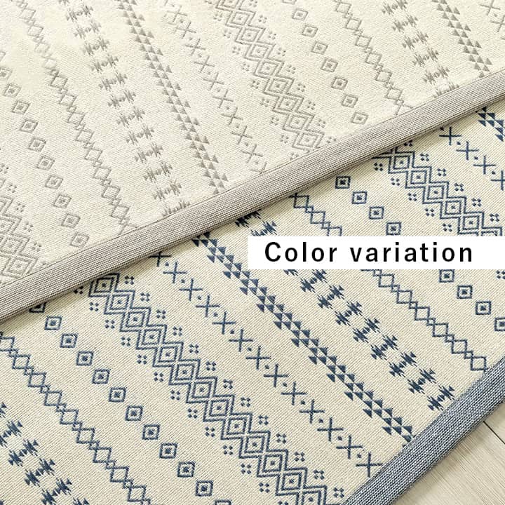 イケヒコ ラグ カーペット 正方形 インド綿 吸湿性 シンプル ナチュラル 幾何学 ボーダー タッセル付き コンパクト ホットカーペット対応 床暖房対応 オールシーズン ブルー 約2畳 約180×180cm 1293950044902【代引き不可】【北海道沖縄離島は配送不可】-お取り寄せ品-