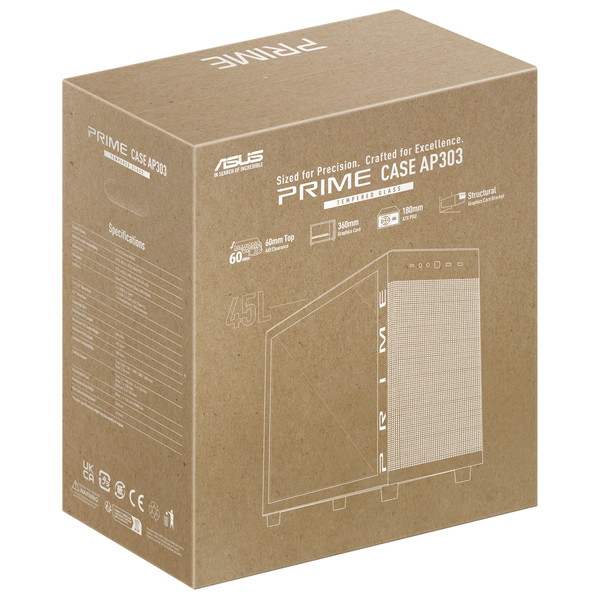 ASUS PC������ Prime AP303 Tempered Glass Panel  �ۥ磻�� PRIME AP303 TG WHITE ATX�ޥ����ܡ��� ����ե��å�������:����360mm ATX�Ÿ���˥å�:����180mm�ڥ���󥻥��Բġ��̳�ƻ����Υ�������Բġ�