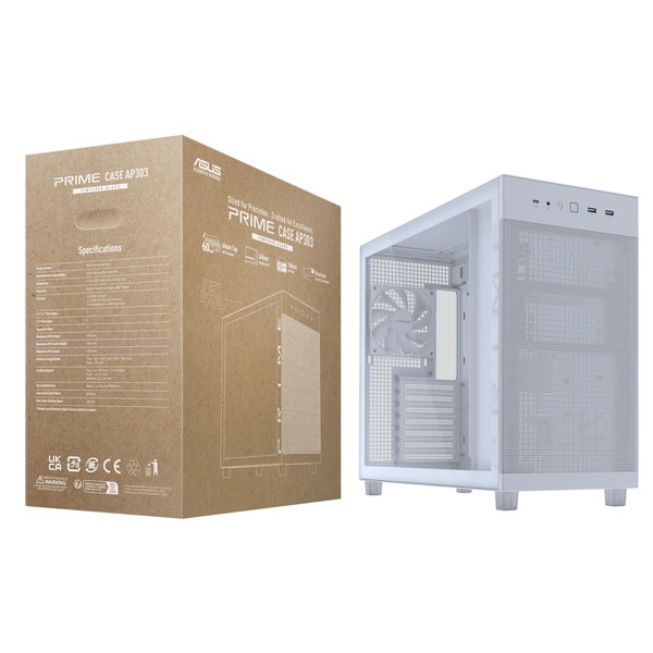 ASUS PC������ Prime AP303 Tempered Glass Panel  �ۥ磻�� PRIME AP303 TG WHITE ATX�ޥ����ܡ��� ����ե��å�������:����360mm ATX�Ÿ���˥å�:����180mm�ڥ���󥻥��Բġ��̳�ƻ����Υ�������Բġ�